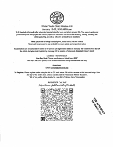 Winter Youth Baseball Clinic Flyer